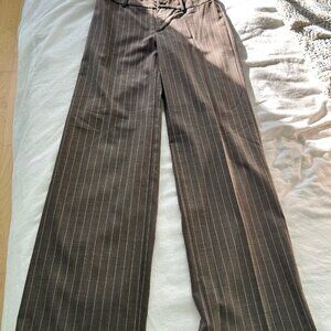 Grey and pink pinstripe pants